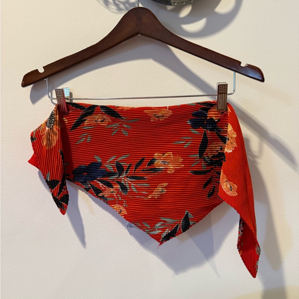 Floral Red Scarf